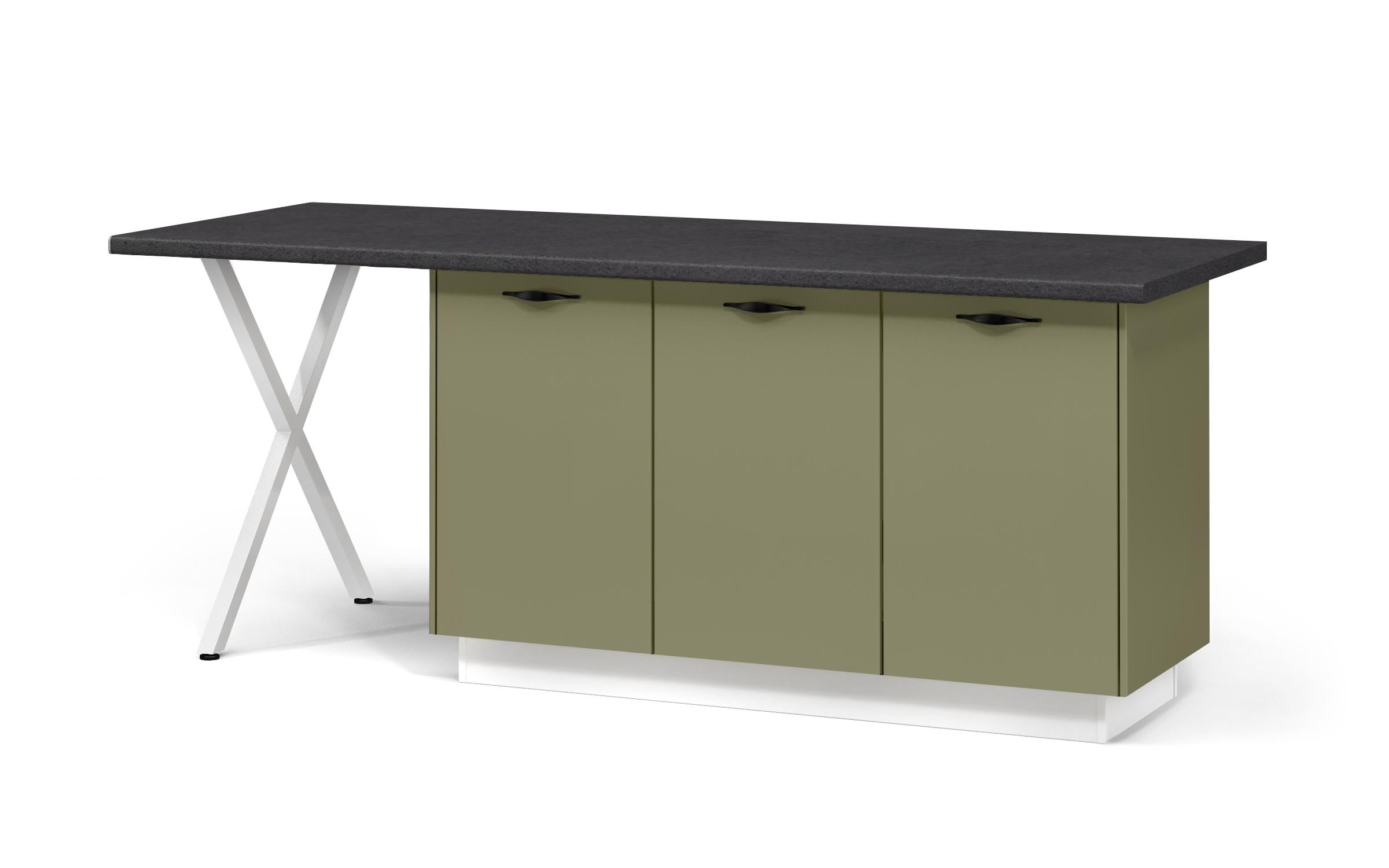 Island cabinet Simon 58, olive + white  1